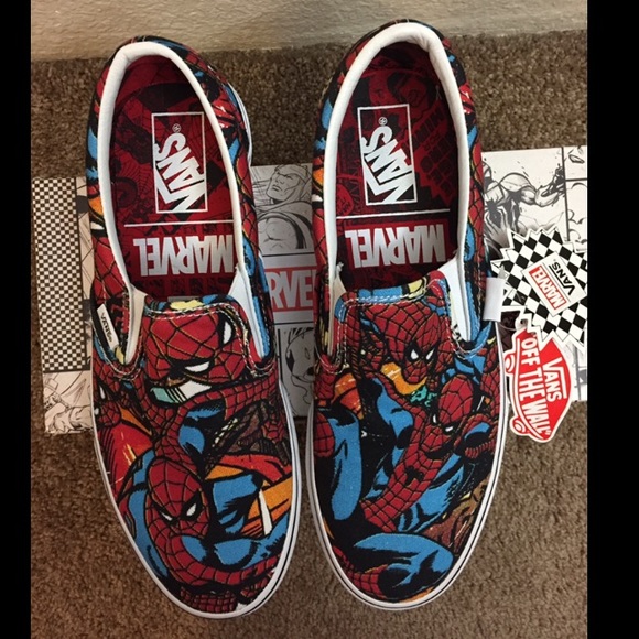 vans slip on marvel spider man